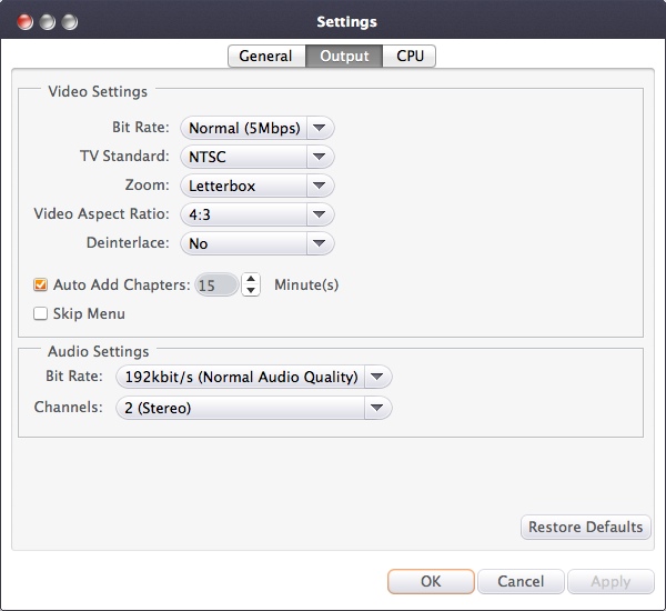 Xilisoft Video to DVD Converter 7.1 : Configuring Output Settings