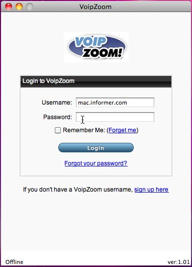 VoipZoom 1.0 : Main window