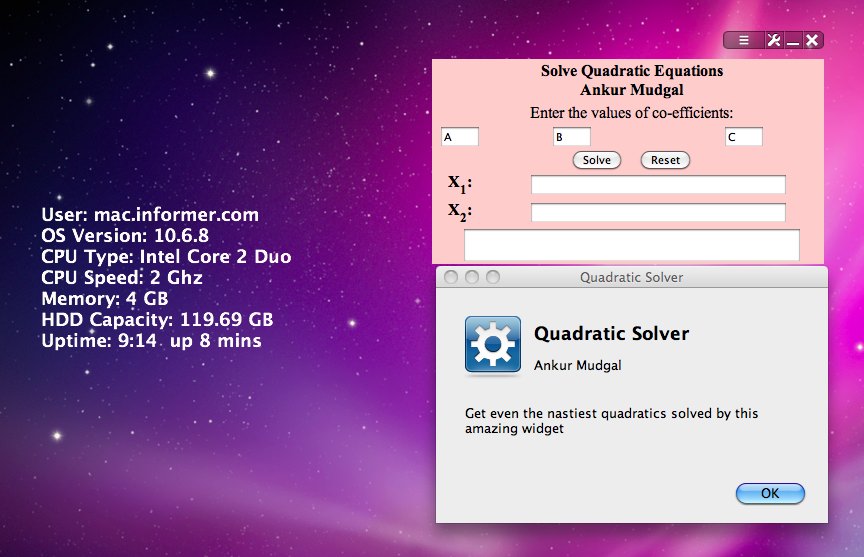 Quadratic Solver 1.0 : Main window
