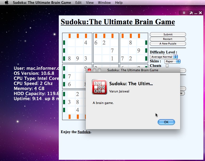 Sudoku: The Ultimate Brain Game 1.3 : Main window