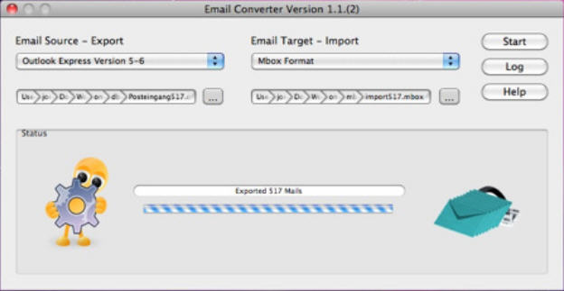 Email Converter 1.1 : Main Window