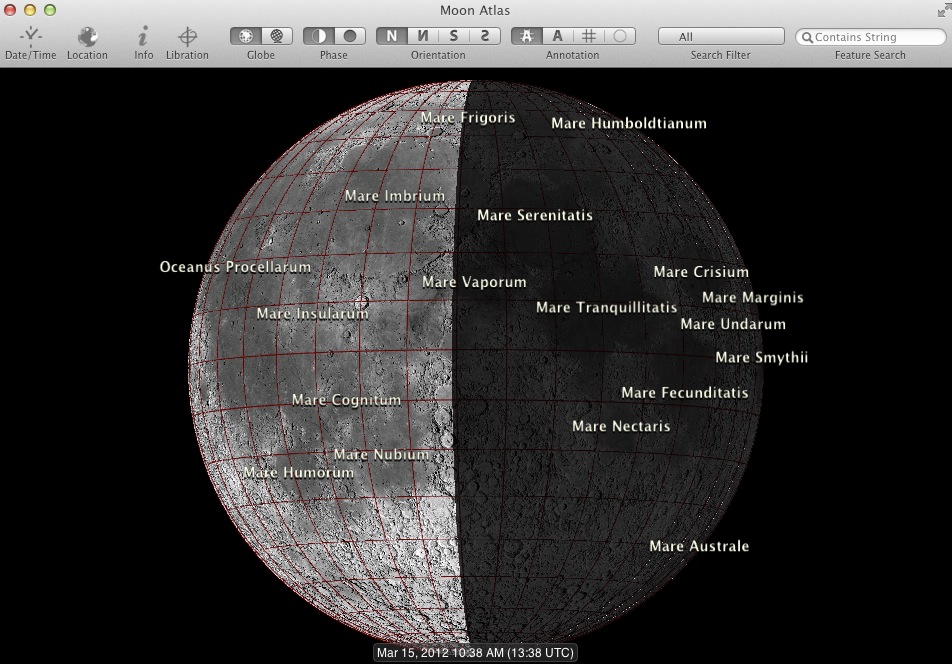 Moon Atlas 1.0 : Main window
