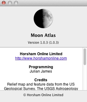 Moon Atlas 1.0 : About window