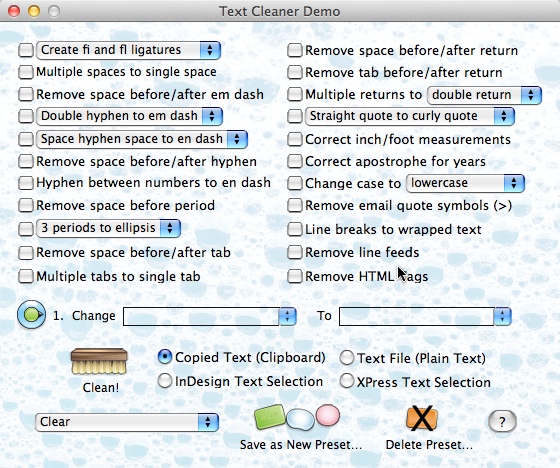 Text Cleaner™ 3.5 : Main window