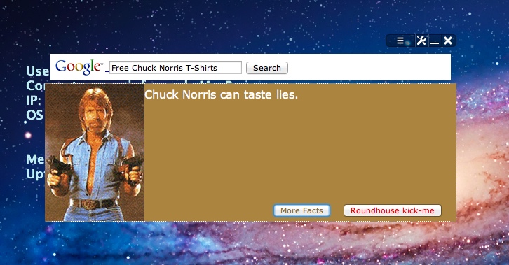 Chuck Noris Facts 1.0 : Main window
