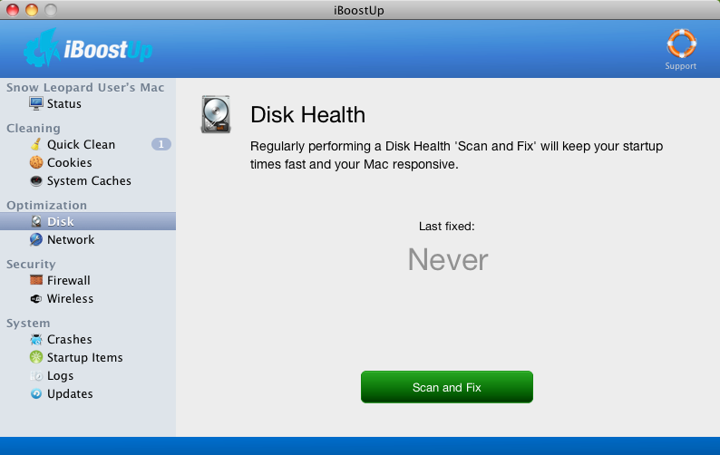 iBoostUp 2.9 : Disk and Network Health