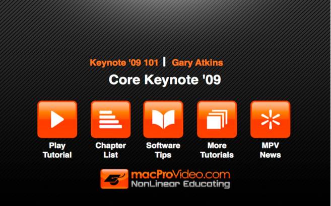 Course For Core Keynote '09 101 1.0 : Main window