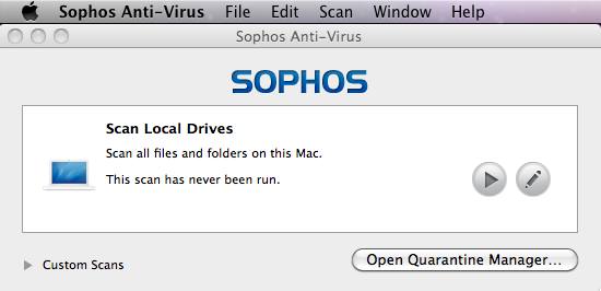 Virus Sophos Anti-Virus 7.3 : Main window