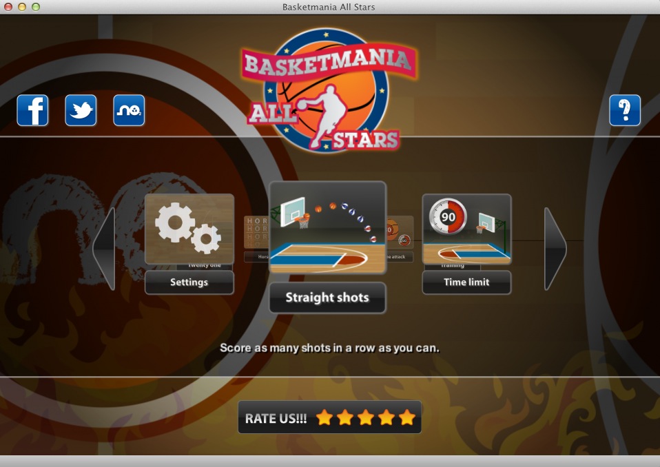 Basketmania All Stars 1.0 : Main menu