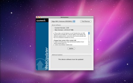 Garmin WebUpdater screenshot