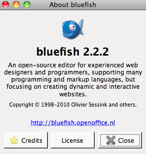 Bluefish 2.2 : Program version