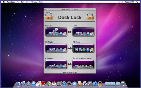 Dock Lock 1.0 : Main interface