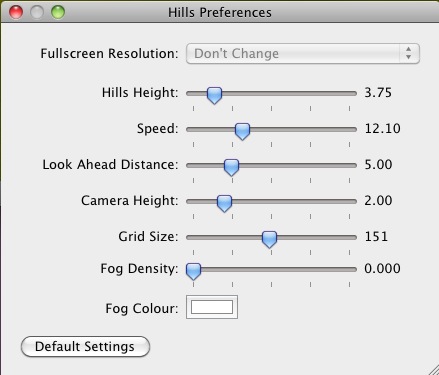 Hills 1.3 : Preferences