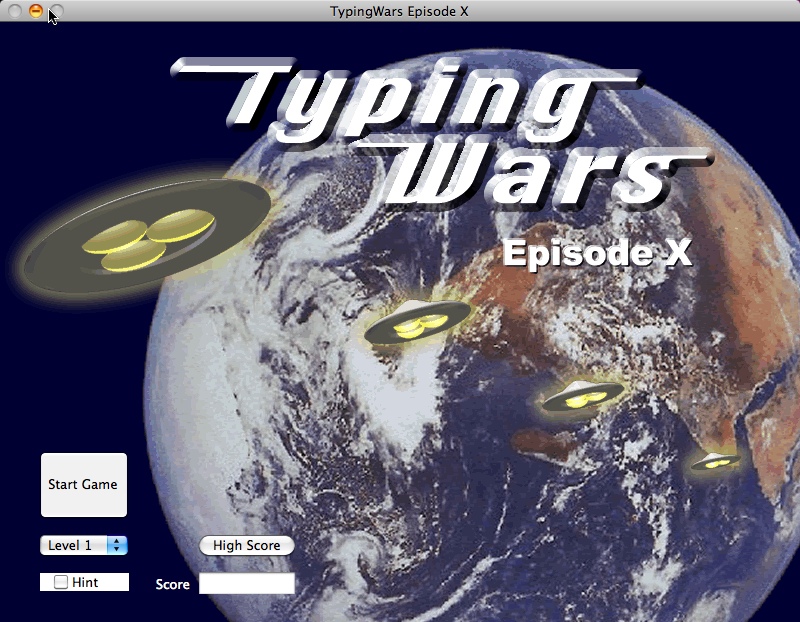 TypingWarsX 1.0 : Main window