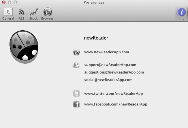 newReader 2.2 : Info