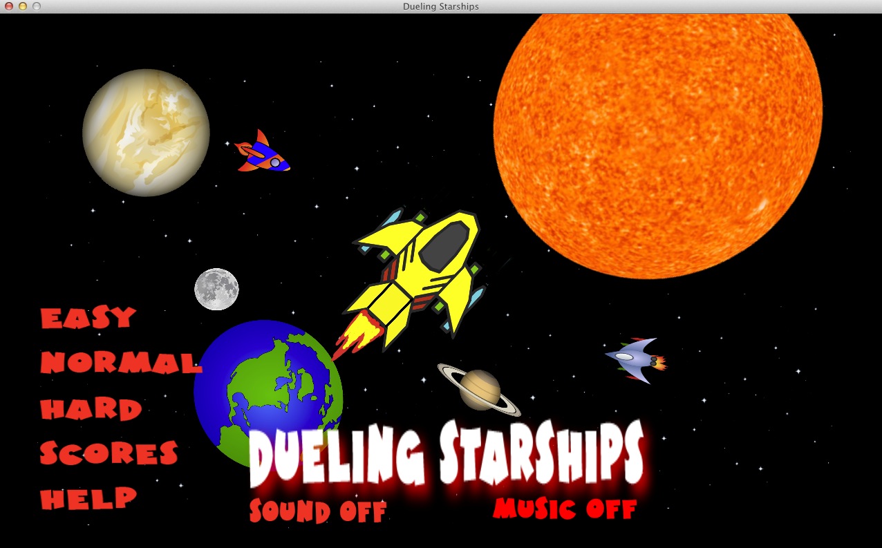 Dueling Starships 1.1 : Menu