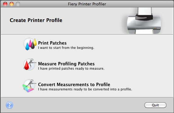 Fiery Color Profiler Suite 3.1 : Main window