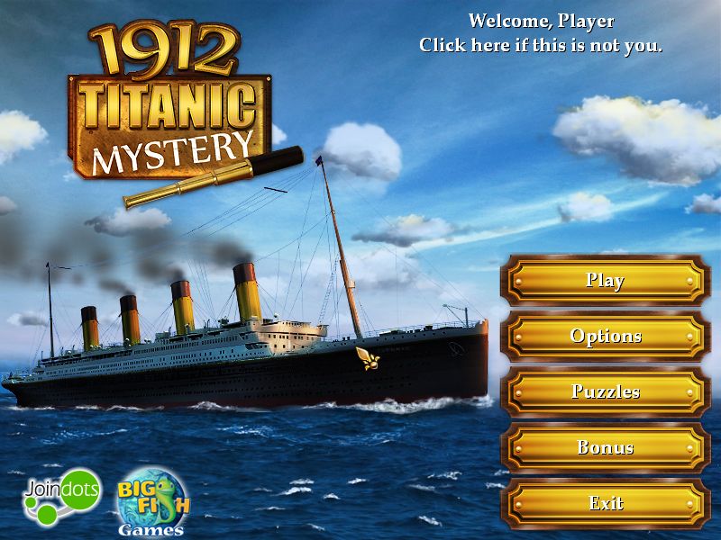 1912- Titanic Mystery 1.5 : Start screen