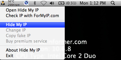 Hide My IP 5.3 : Main Screen