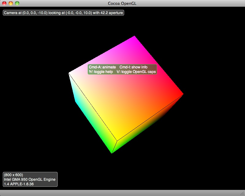 Cocoa OpenGL 1.1 : Main window