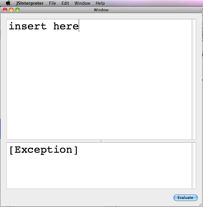 JSInterpreter 1.0 : Main window