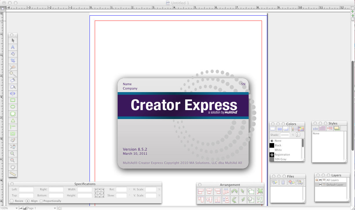 Creator Express 8.5 : Main Window