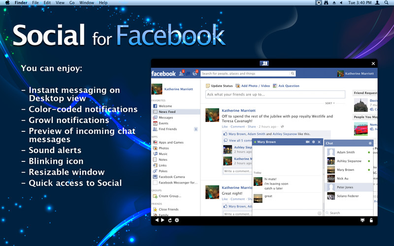 Social for Facebook 1.1 : Social for Facebook screenshot