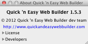 Quick 'n Easy Web Builder 1.5 : About