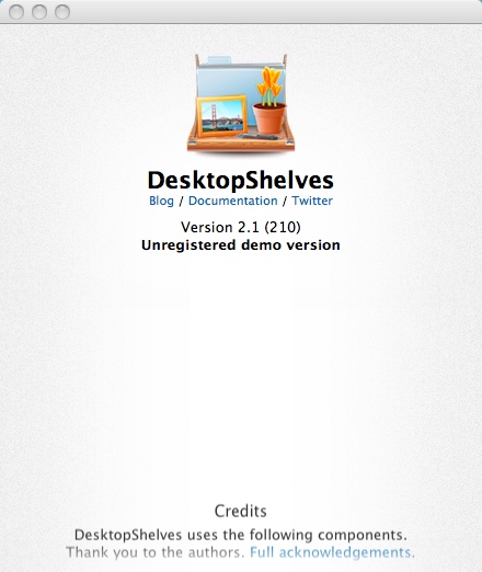 DesktopShelves 2.1 : About Window