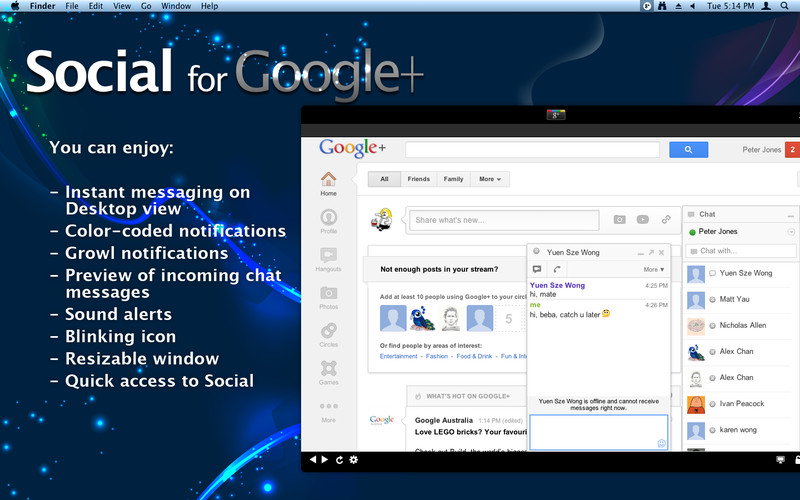 Social for Google+ 1.1 : Social for Google+ screenshot