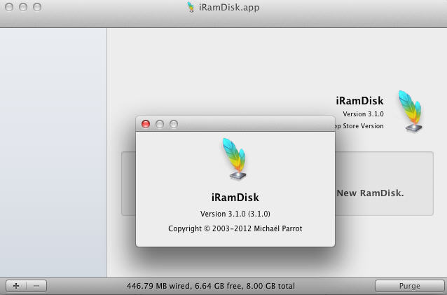 iRamDisk 3.1 : Main Window
