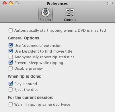Mac DVD Ripper Pro 4.0 : Preferences