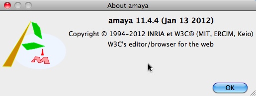 Amaya 11.4 : About window