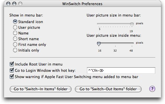 WinSwitch 3.2 : Preferences