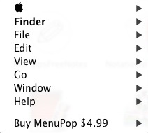 MenuPop 1.5 : Checking App In Finder