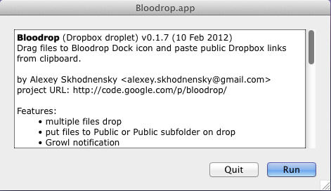 Bloodrop 0.1 : About Window