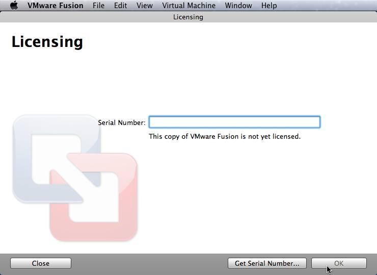 VMware Fusion3 3.1 : Main Window