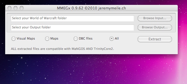MMEGx 0.9 : Main window