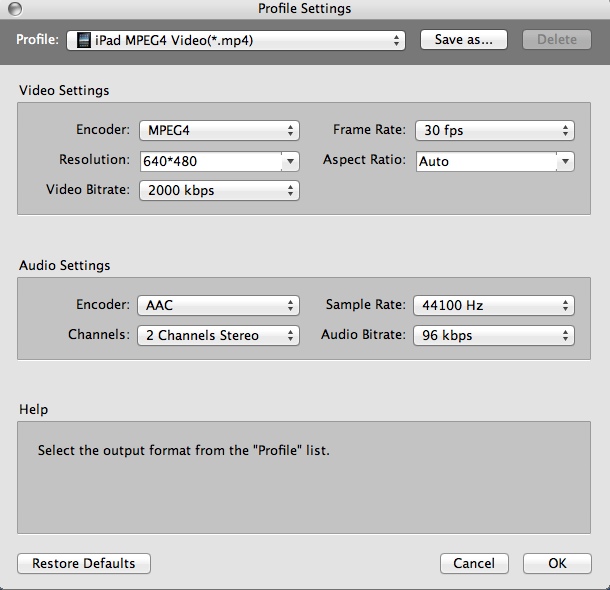 iCoolsoft Video Converter for Mac 5.0 : Configuring Advanced Output Settings
