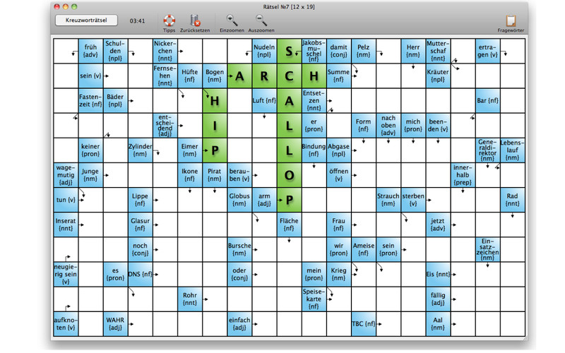 Englisch lernen mit Kreuzworträtseln 1.1 : Englisch lernen mit Kreuzworträtseln screenshot