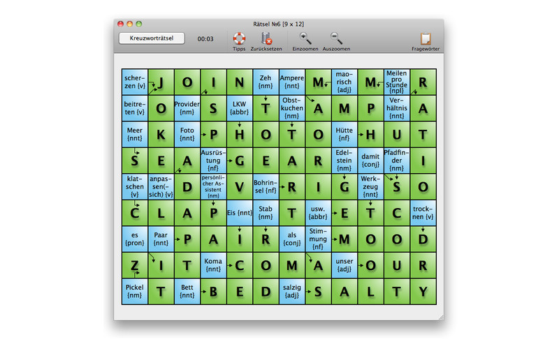 Englisch lernen mit Kreuzworträtseln 1.1 : Englisch lernen mit Kreuzworträtseln screenshot