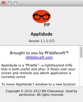 Applidude 1.1 : About window