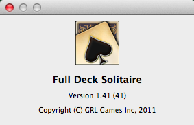 Full Deck Solitaire : About Window