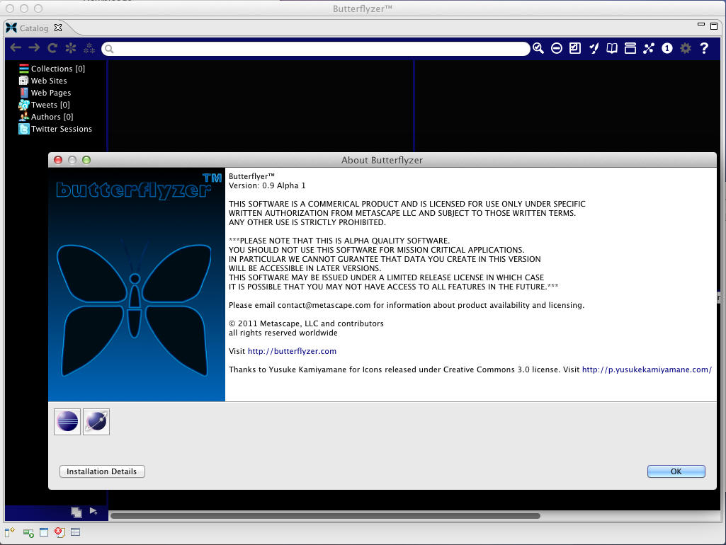Butterflyzer 0.9 : Main Window
