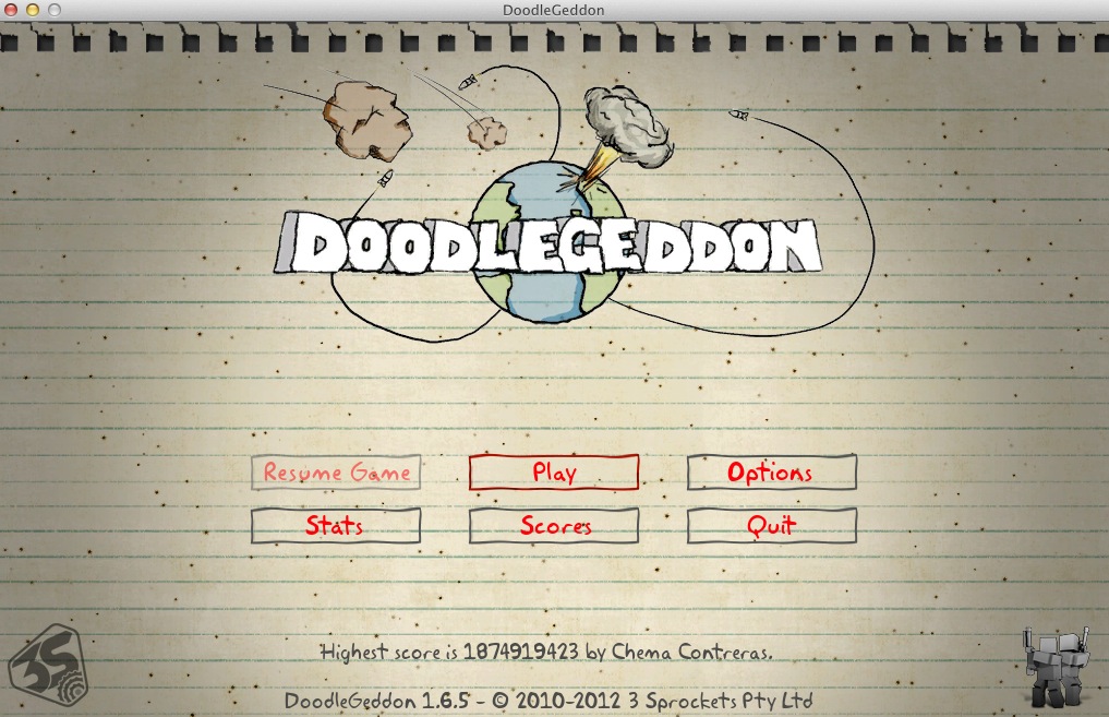 DoodleGeddon 1.6 : Menu