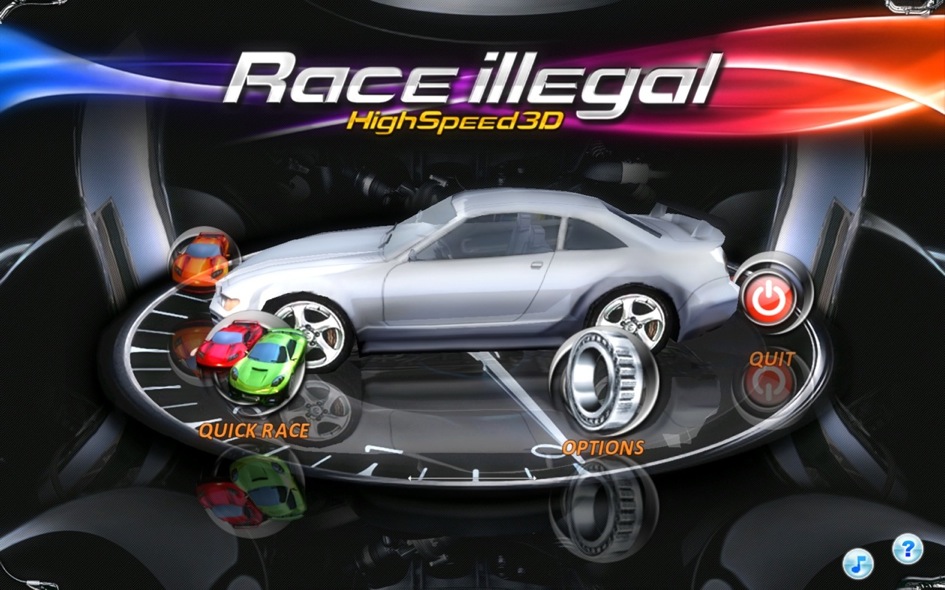 Race illegal High Speed 3D 1.1 : Main menu