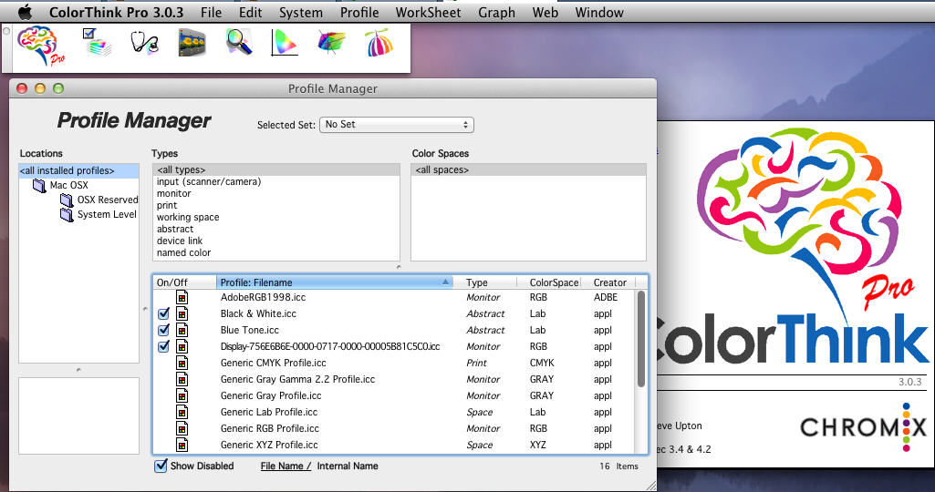 ColorThink Pro 3.0 : Main Window