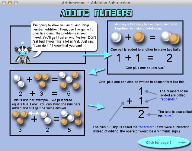Arithmemouse Addition Subtraction Game 1.0 : Tutorial
