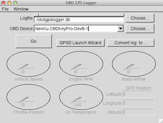 OBD GPS Logger 0.1 : Main Interface