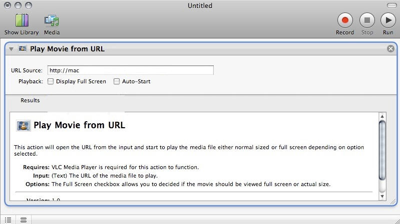 Play Movie from URL Installer 1.0 : Main Window